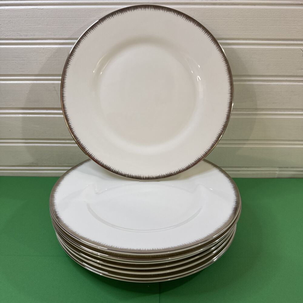 Vintage Wedgwood Silver Aster Salad Plates - Set of 6 - Fine Bone China 8 1/8”